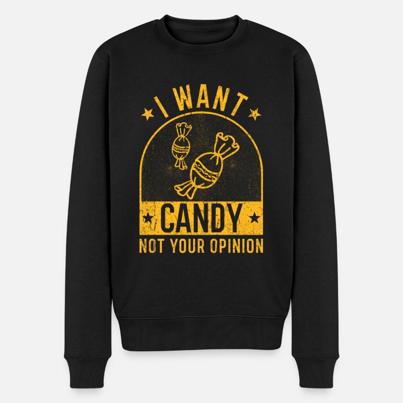 I want Candy - Männer Premium Bio Pullover - Schwarz