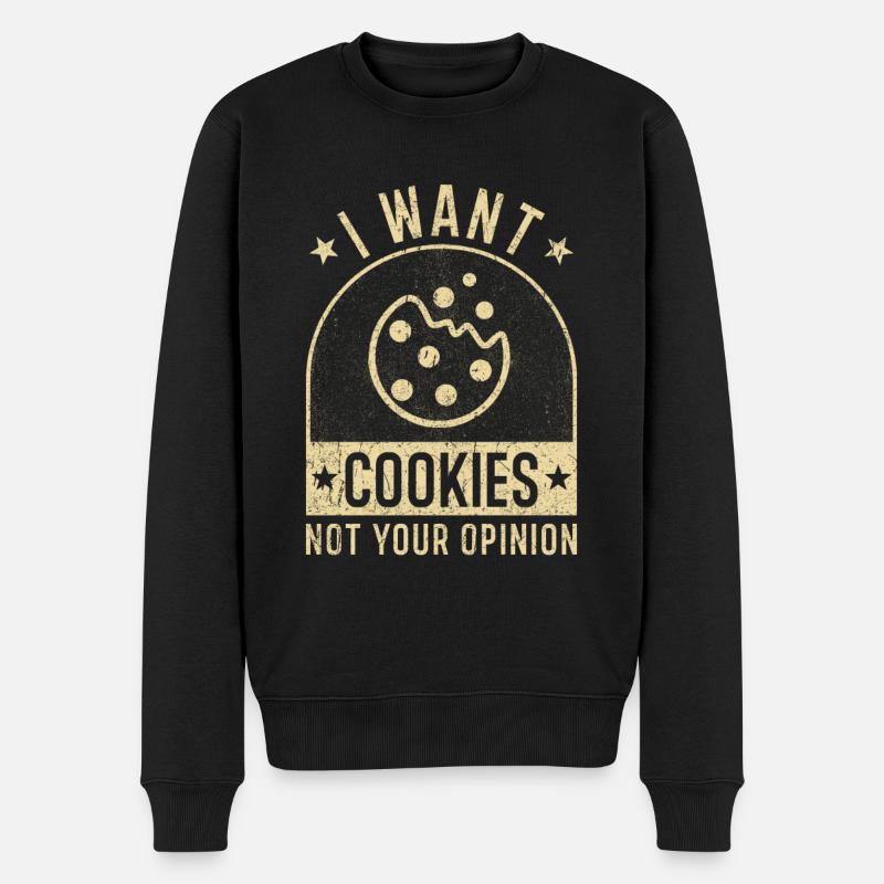 Cookie Cookies lustiger Spruch Cookie Humor - Männer Premium Bio Pullover - Schwarz