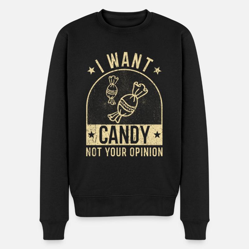 I want Candy - Männer Premium Bio Pullover - Schwarz