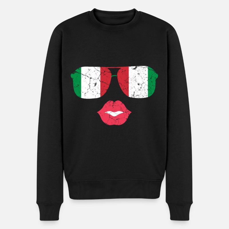Italien Liebe - Männer Premium Bio Pullover - Schwarz