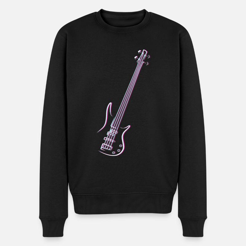 Bass gitarre - Männer Premium Bio Pullover - Schwarz