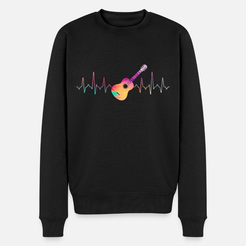 Guitare Heartbeat - Pull Premium bio Homme - noir