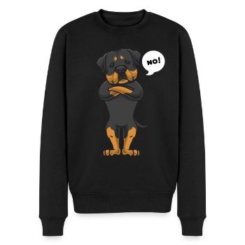 Rottweiler Hund - Männer Premium Bio Pullover - Schwarz - Vorne - Nico (187cm)