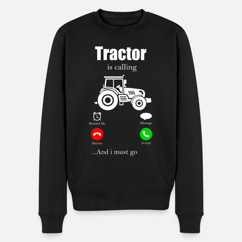 Traktor - Männer Premium Bio Pullover - Schwarz