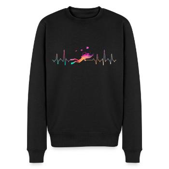 Tauchen Herzschlag - Männer Premium Bio Pullover - Schwarz - Vorne - Nico (187cm)