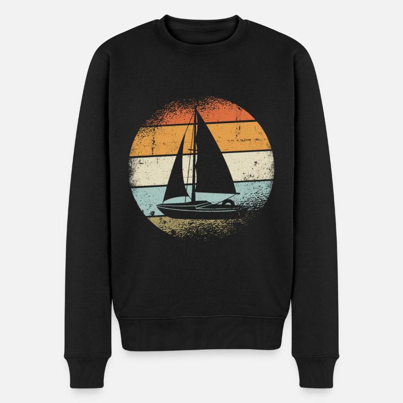 Voilier Retro Sunset - Pull Premium bio Homme - noir