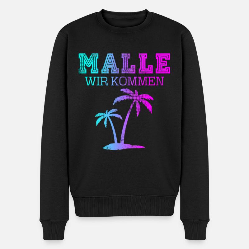 Malle wir kommen - Männer Premium Bio Pullover - Schwarz