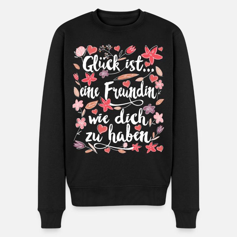 Freundin beste Freundinnen Geschenk - Männer Premium Bio Pullover - Schwarz