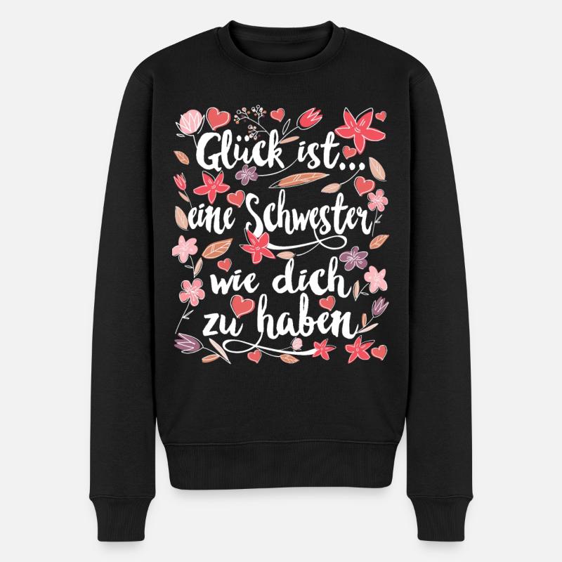 Beste Schwester - Männer Premium Bio Pullover - Schwarz