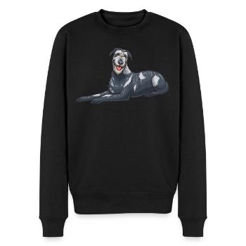 Irischer Wolfshund Hund - Männer Premium Bio Pullover - Schwarz - Vorne - Nico (187cm)