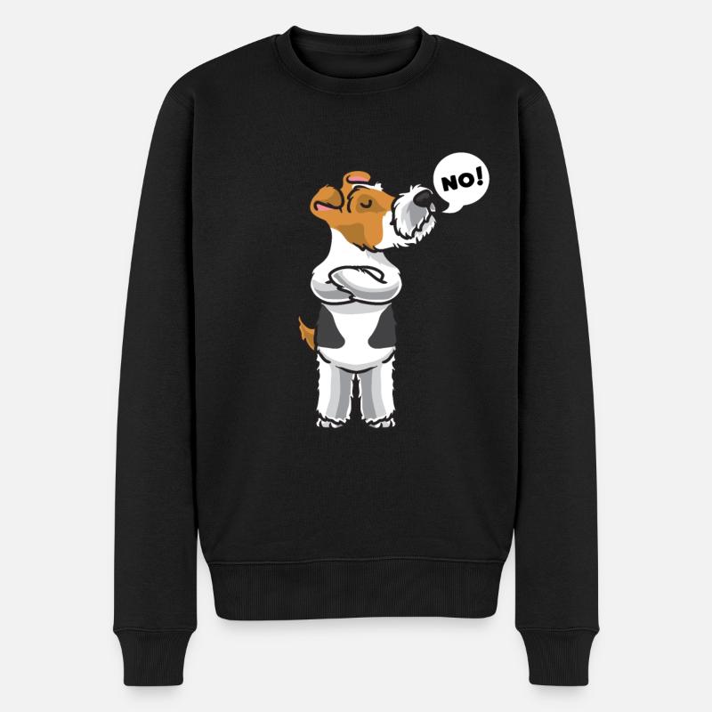 Sturer Foxterrier Hund lustig Drahthaar - Männer Premium Bio Pullover - Schwarz
