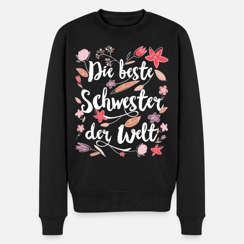 Beste Schwester - Männer Premium Bio Pullover - Schwarz