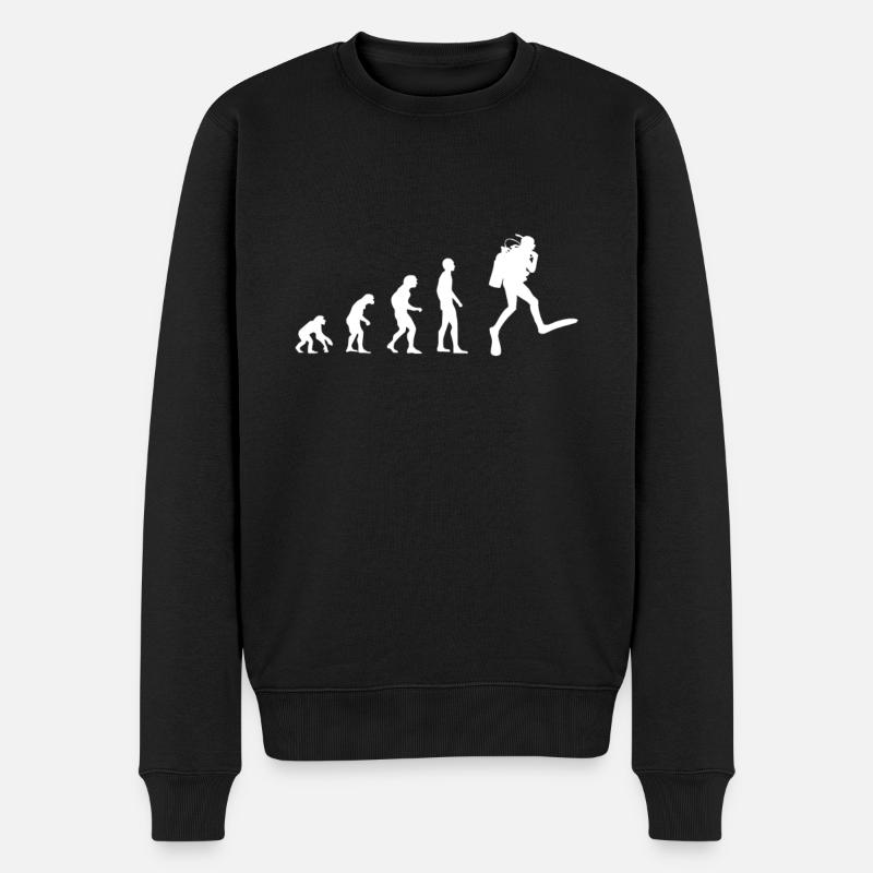 Tauchen Evolution | Menschen Entwicklung Idee - Männer Premium Bio Pullover - Schwarz