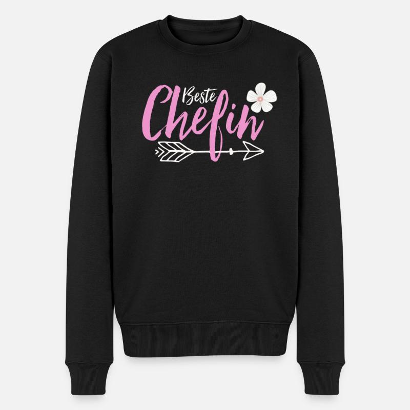 Beste Chefin - Männer Premium Bio Pullover - Schwarz