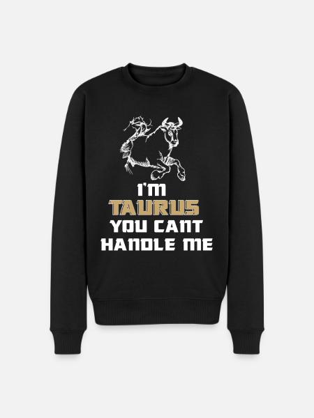 Taurus Untamable Bull Horoscope Zodiac Sign - Men's Premium Organic Jumper - black