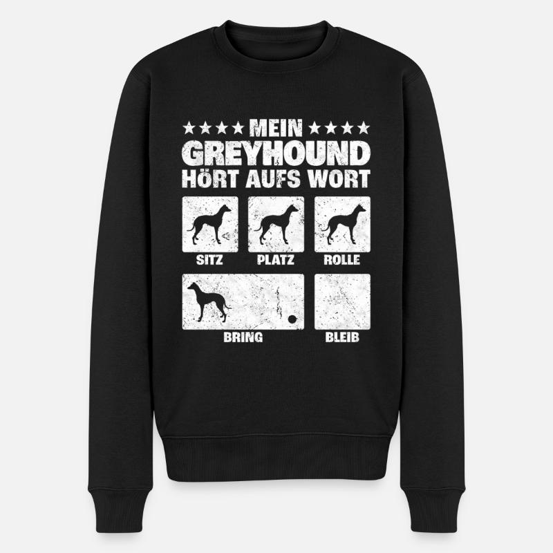 Greyhound Hundetricks kurzhaariger Windhund Spruch - Männer Premium Bio Pullover - Schwarz