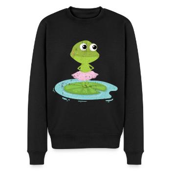 Grenouille crapauds amphibiens feuillus nature étang - Pull Premium bio Homme - noir - Devant - Nico (187cm)