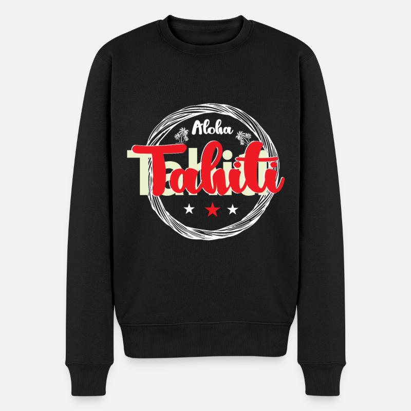 Aloha Tahiti Sommerurlaub Sonnenstrand - Männer Premium Bio Pullover - Schwarz