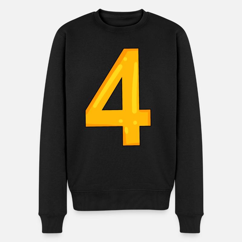 4 - Männer Premium Bio Pullover - Schwarz