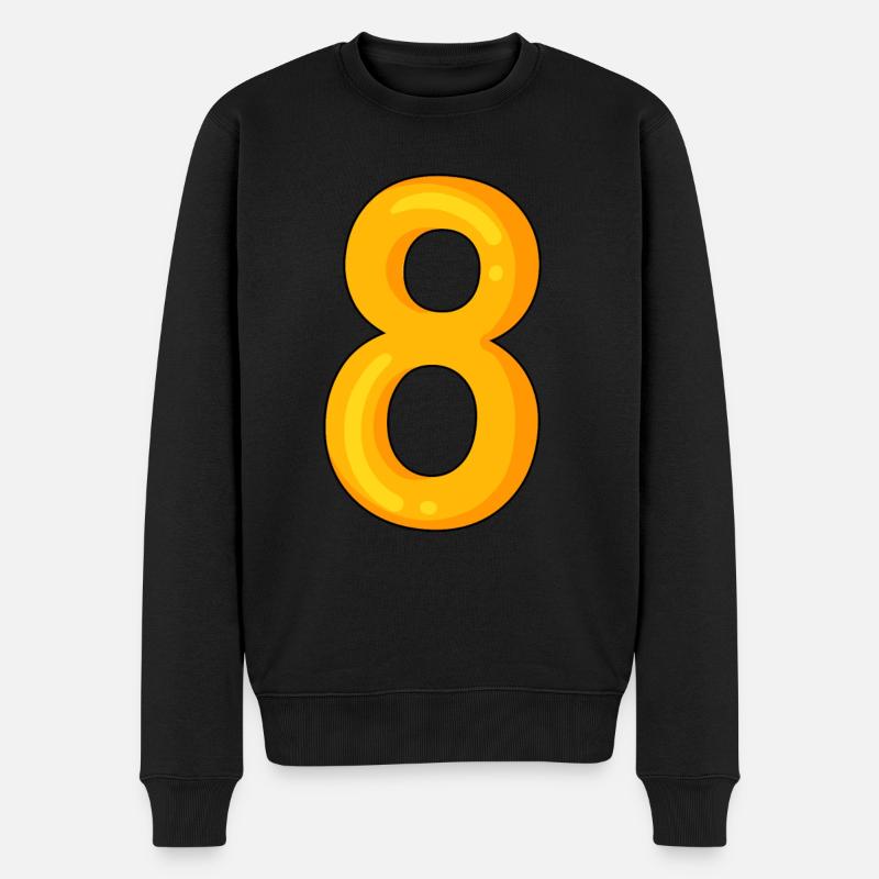 Nummer 8 - Zahl 8 - Männer Premium Bio Pullover - Schwarz