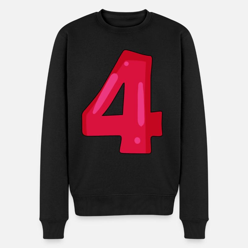 4 - Männer Premium Bio Pullover - Schwarz