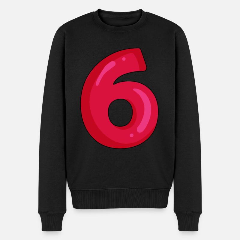 6 - Männer Premium Bio Pullover - Schwarz