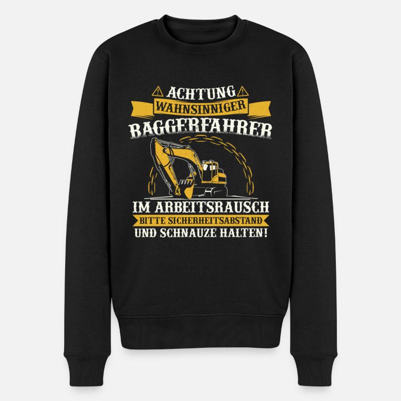 Baggerfahrer Baggerführer Baggern Bagger Geschenk - Männer Premium Bio Pullover - Schwarz