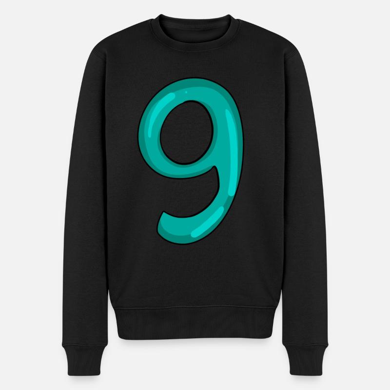 9 - Männer Premium Bio Pullover - Schwarz