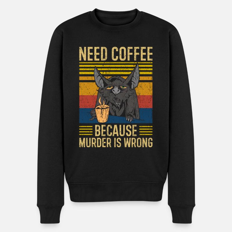 Need Coffee Coffee Saying - Men's Premium Organic Jumper - black