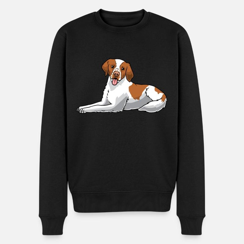 Epagneul Breton - Männer Premium Bio Pullover - Schwarz