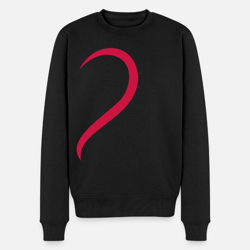 Liebe - Herz - Rot - Männer Premium Bio Pullover - Schwarz