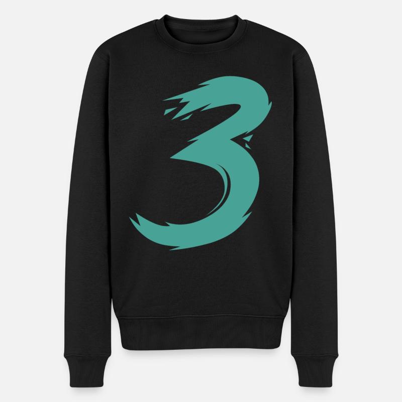 3 - Männer Premium Bio Pullover - Schwarz