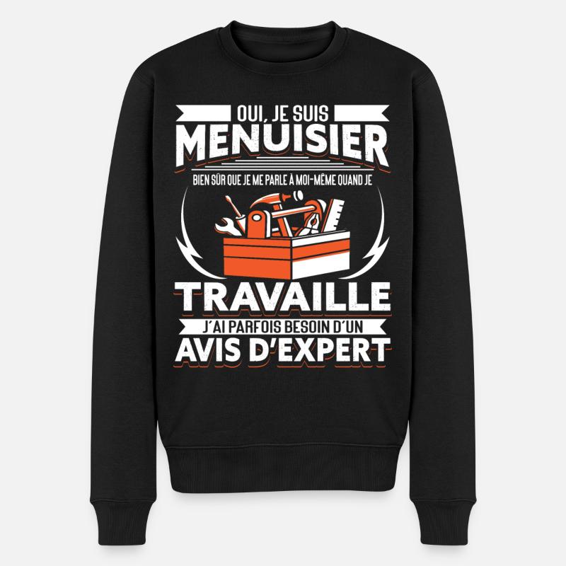 Menuisier Humour - Pull Premium bio Homme - noir