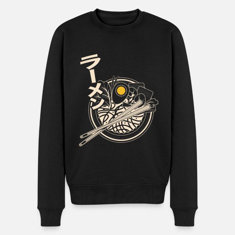 Ramen - Männer Premium Bio Pullover - Schwarz