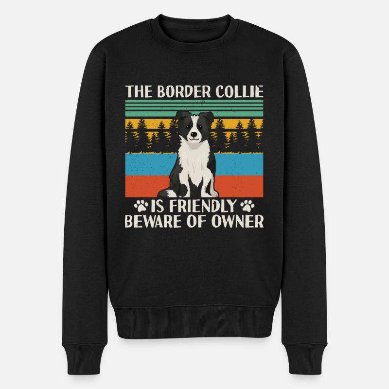 Border Collie chien propriétaire de chien cadeau - Pull Premium bio Homme - noir