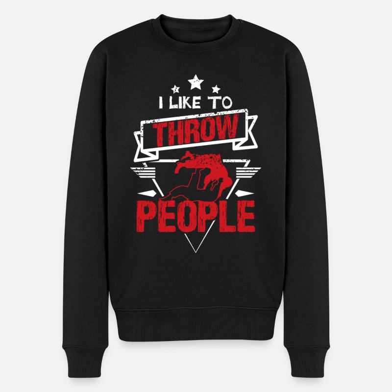 Judo throw people - Pull Premium bio Homme - noir