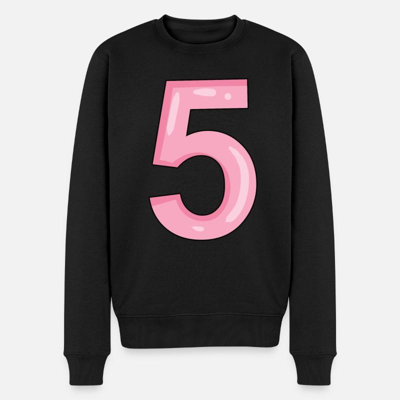 5 Rosa - Männer Premium Bio Pullover - Schwarz