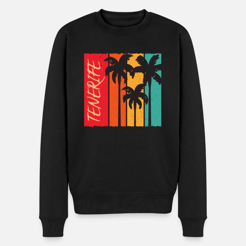 Teneriffa Vintage Spanien Urlaub Geschenk - Männer Premium Bio Pullover - Schwarz