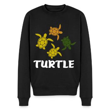Schildkröte Meerestiere Panzer Tiere - Männer Premium Bio Pullover - Schwarz - Vorne - Nico (187cm)