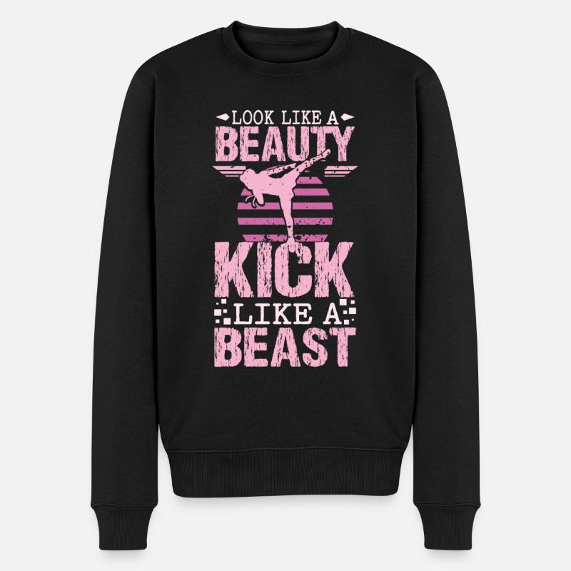 Karate beauty - Männer Premium Bio Pullover - Schwarz