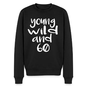 young and 60 - Männer Premium Bio Pullover - Schwarz - Vorne - Nico (187cm)