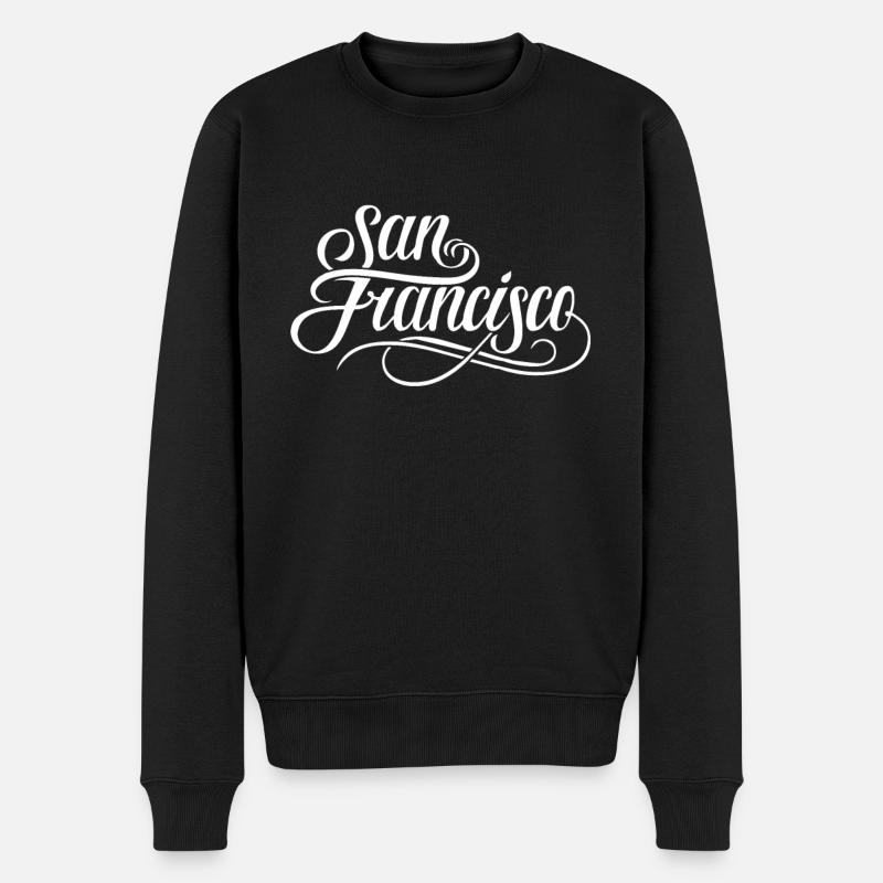San Francisco - Männer Premium Bio Pullover - Schwarz