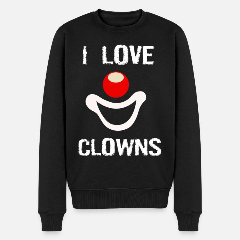 Clown Ich liebe Clowns Clown Nase - Männer Premium Bio Pullover - Schwarz