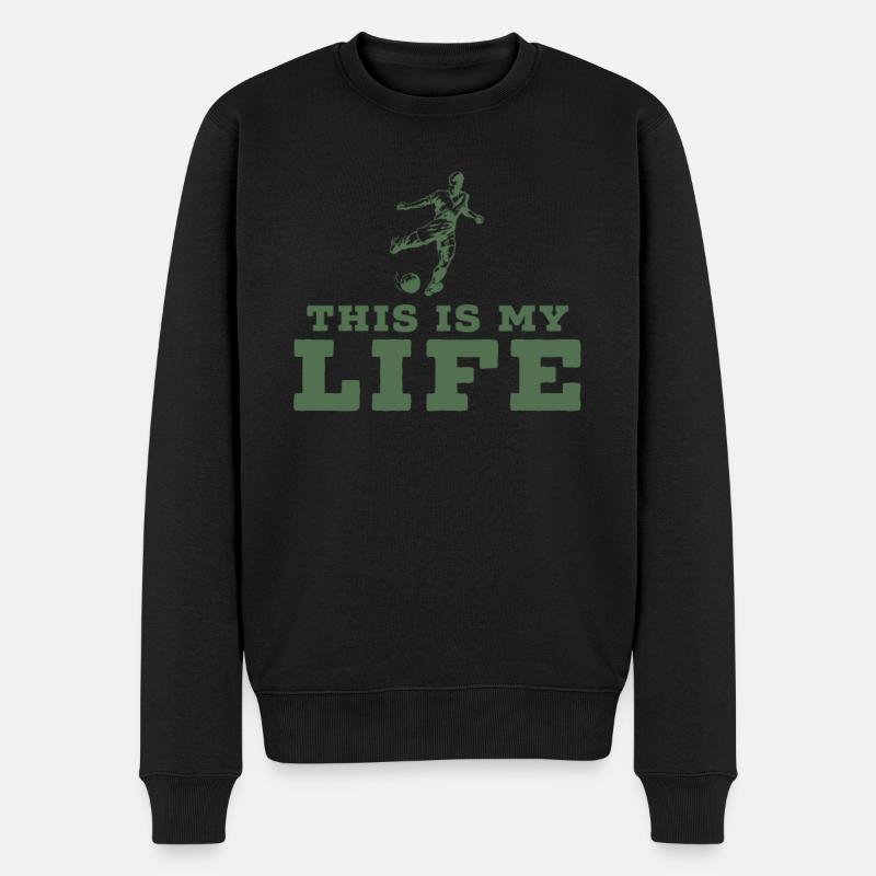 Fußball - Männer Premium Bio Pullover - Schwarz