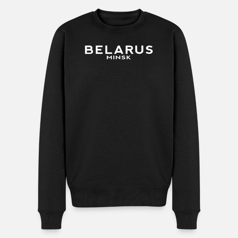 Belarus Minsk: BY, BLR - Männer Premium Bio Pullover - Schwarz