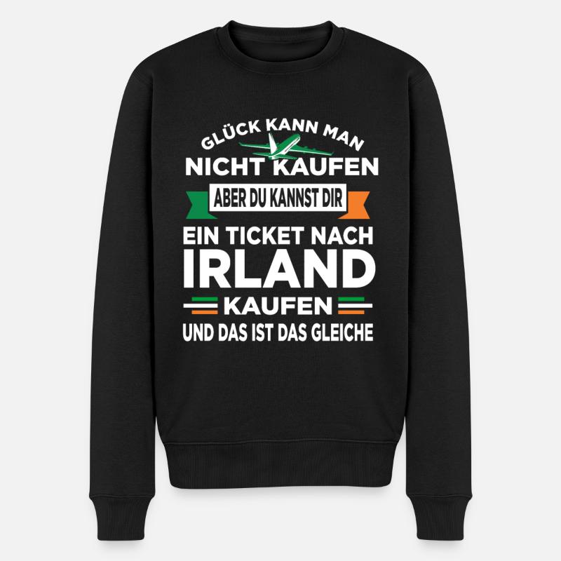 Irische Flagge Irisch Ireland Iren Irland - Männer Premium Bio Pullover - Schwarz