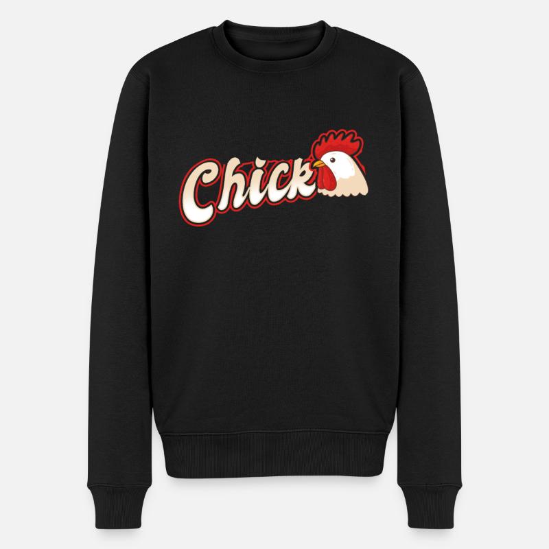 Huhn - Männer Premium Bio Pullover - Schwarz