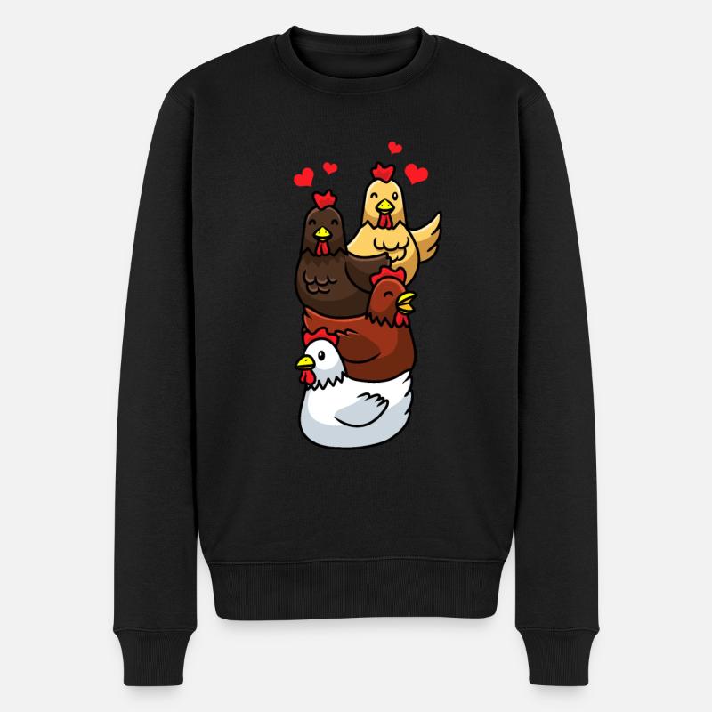 Hühner Hühnerfarm Geschenk Lustig Huhn - Männer Premium Bio Pullover - Schwarz
