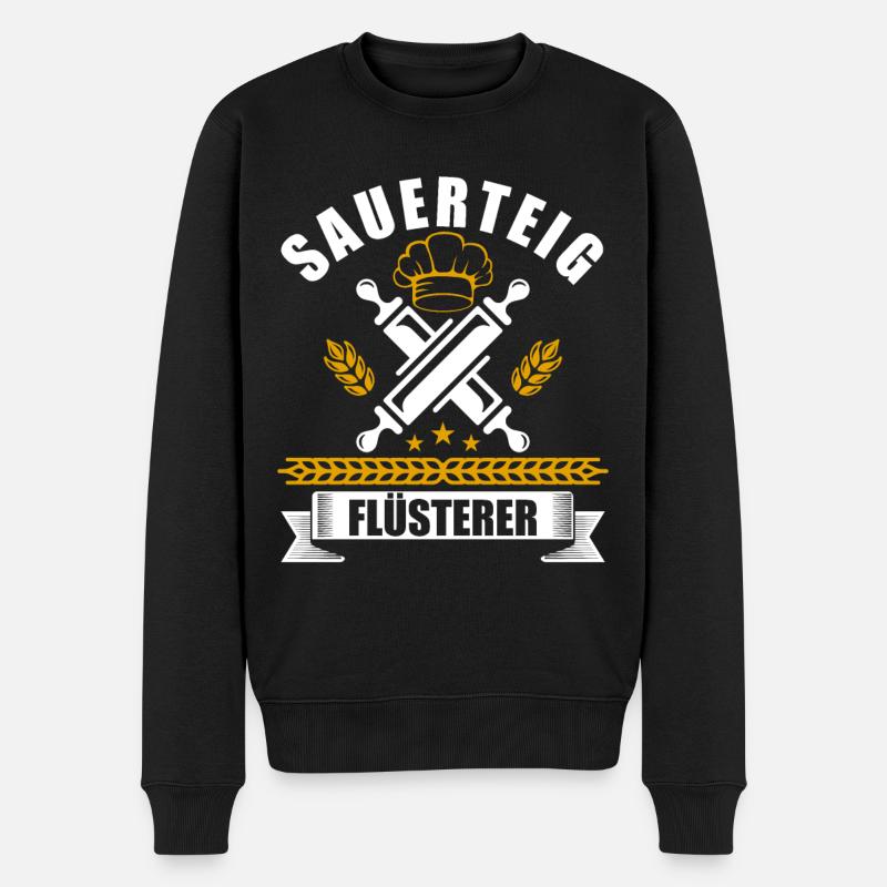 Sauerteig Flüsterer bäckerei beruf - Männer Premium Bio Pullover - Schwarz