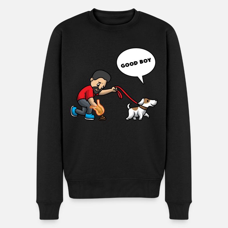 chien propriétaire de chien drôle propriétaire de chien - Pull Premium bio Homme - noir